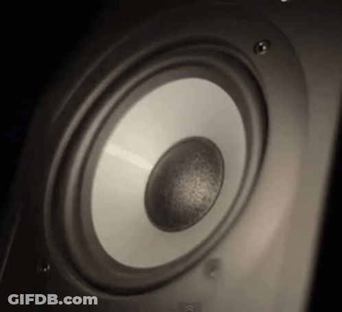 A Close Up Of A Speaker With An Arrow Pointing Up GIF