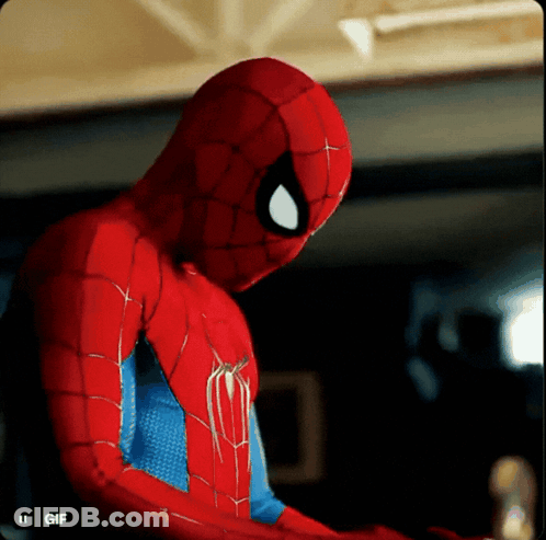 A Close Up Of A Spider Man Costume With A Gif Below It GIF