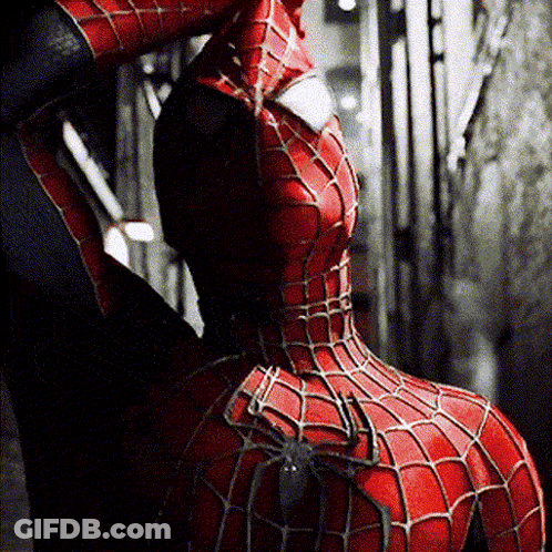 A Close Up Of A Spider Man Costume With A Spider On The Back GIF