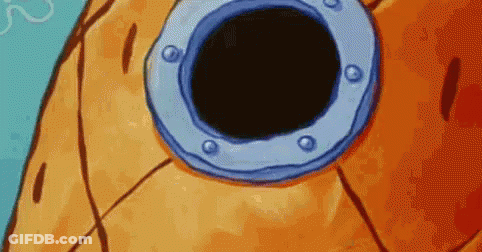 A Close Up Of A Spongebob Squarepants Pineapple With A Hole In It 'S Eye . GIF