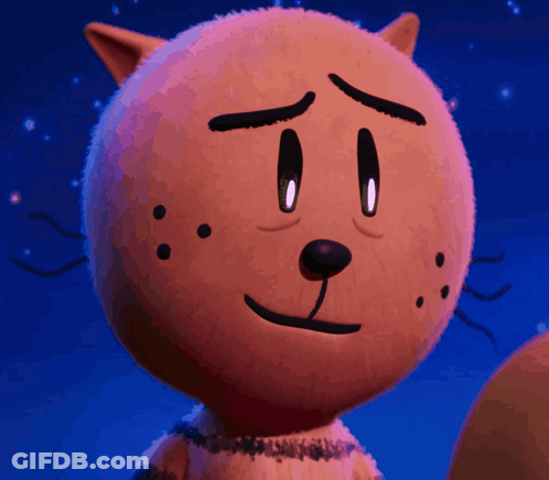 A Close Up Of A Stuffed Animal With A Sad Face GIF