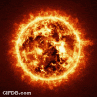 A Close Up Of A Sun With A Dark Background GIF