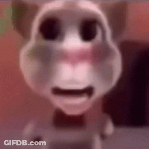 A Close Up Of A Talking Tom Cat With A Surprised Look On Its Face . GIF