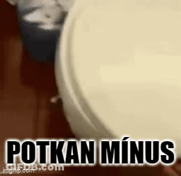 A Close Up Of A Toilet With The Words Potkan Minus On The Bottom GIF