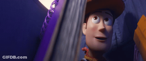 A Close Up Of A Toy Story Character Woody GIF