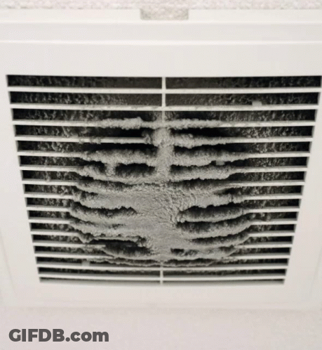 A Close Up Of A Very Dirty Air Vent GIF