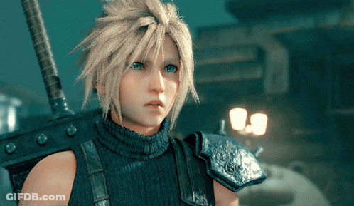 A Close Up Of A Video Game Character With A Sword In His Hand GIF