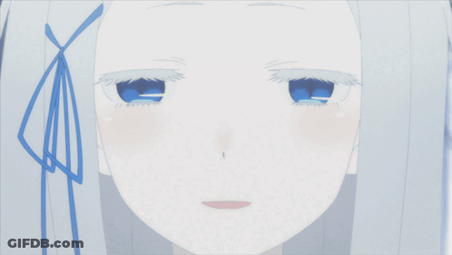 A Close Up Of A White Anime Girl With Blue Eyes GIF