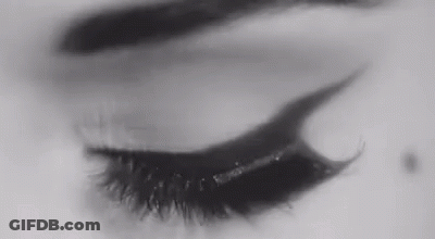 A Close Up Of A Woman 'S Eye With Eyeliner On It . GIF