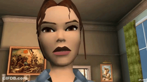 Close Up Woman's Face With Painting In Background GIF