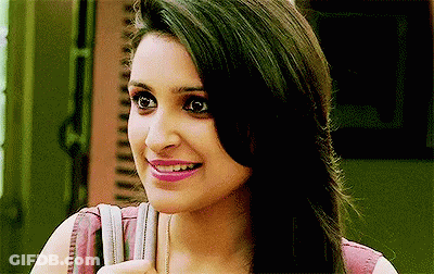 A Close Up Of A Woman 'S Face With A Backpack On Her Shoulder . GIF