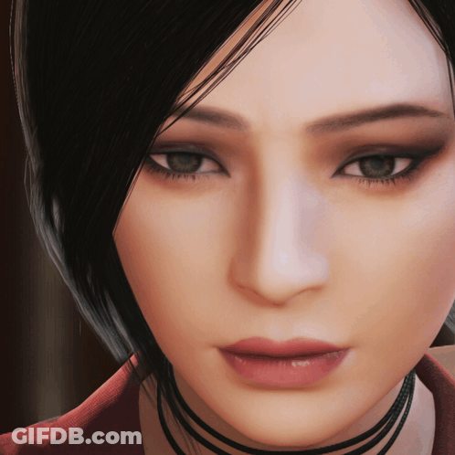 A Close Up Of A Woman 'S Face With A Choker On GIF
