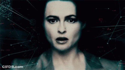 A Close Up Of A Woman 'S Face With A Grid Of Lines Behind Her GIF