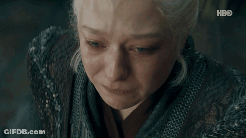 A Close Up Of A Woman 'S Face With A Hbo Logo On The Bottom GIF