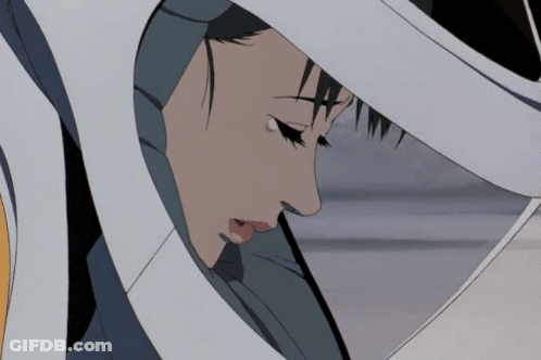 A Close Up Of A Woman 'S Face With A Helmet On GIF