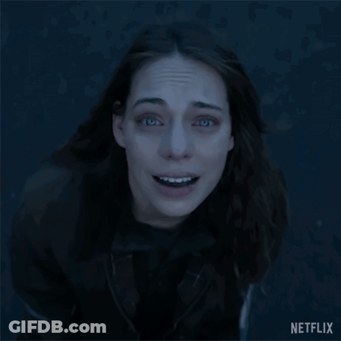 Close Up Of Woman S Face With Netflix Logo GIF