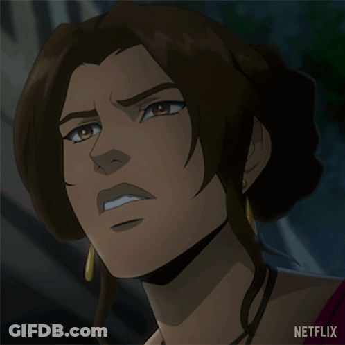 A Close Up Of A Woman 'S Face With A Netflix Logo On The Bottom GIF