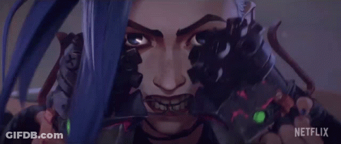 A Close Up Of A Woman 'S Face With A Purple Lightning Bolt In Her Mouth . GIF