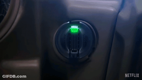 Close Up Of Woman's Face With Red And Blue Light GIF