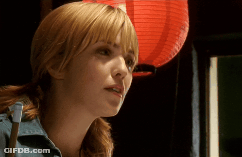Woman's Face With Red Paper Lantern Background GIF
