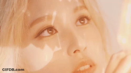 A Close Up Of A Woman 'S Face With A Reflection Of The Sun On Her Face . GIF