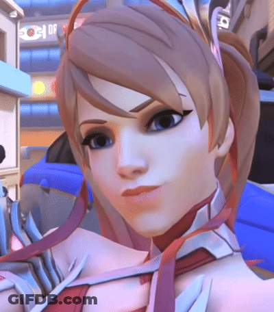 A Close Up Of A Woman 'S Face With A Sign In The Background That Says Df On It GIF