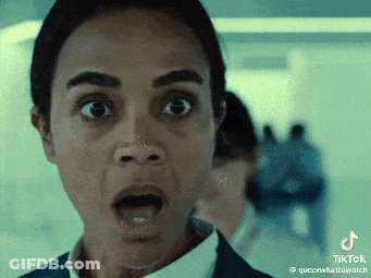 A Close Up Of A Woman 'S Face With A Surprised Look On Her Face And A Tiktok Watermark GIF