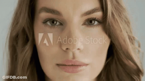 Woman Face With Adobe Stock Text GIF