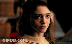 A Close Up Of A Woman 'S Face With Blakehelps Written Below Her GIF
