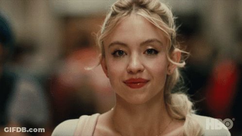 A Close Up Of A Woman 'S Face With Hbo Written On The Bottom GIF