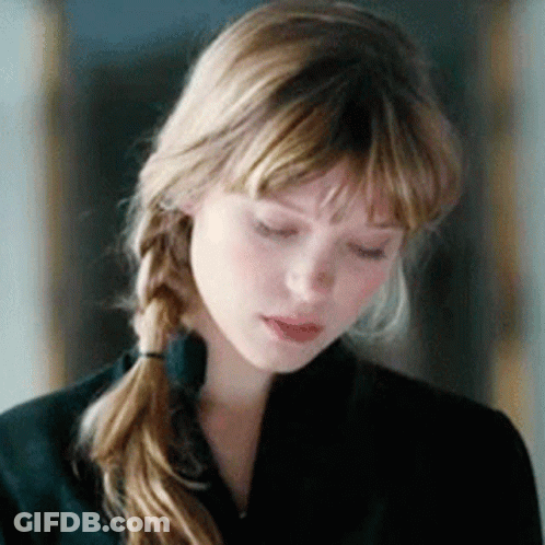 A Close Up Of A Woman 'S Face With Her Eyes Closed . GIF
