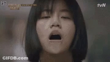 A Close Up Of A Woman 'S Face With Her Mouth Open And The Word Tvn In The Corner . GIF