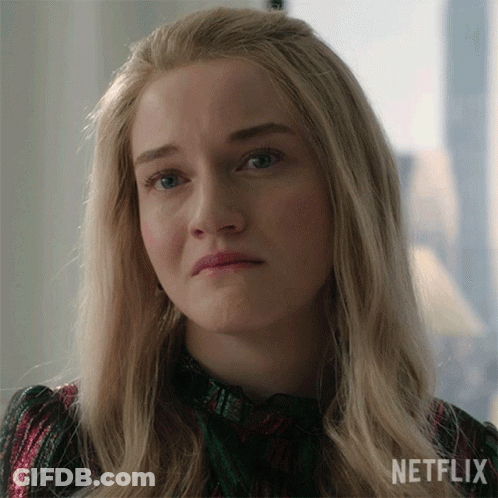 A Close Up Of A Woman 'S Face With Netflix Written On The Bottom GIF