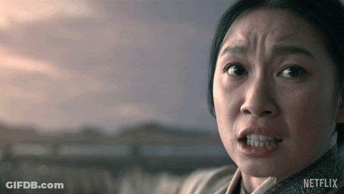 Close-Up Of Woman's Face With Netflix Text GIF