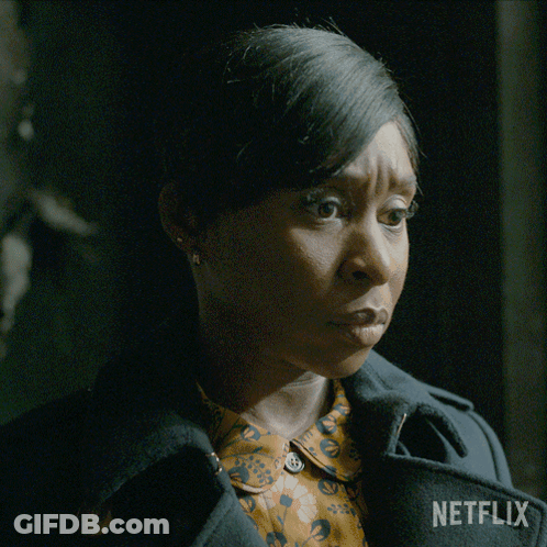 A Close Up Of A Woman 'S Face With Netflix Written On The Bottom GIF
