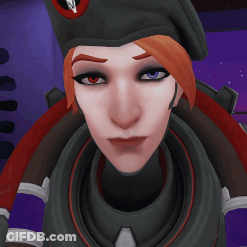 A Close Up Of A Woman 'S Face With Red Eyes GIF