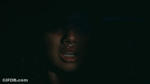 A Close Up Of A Woman 'S Face With Tears Running Down Her Cheeks GIF