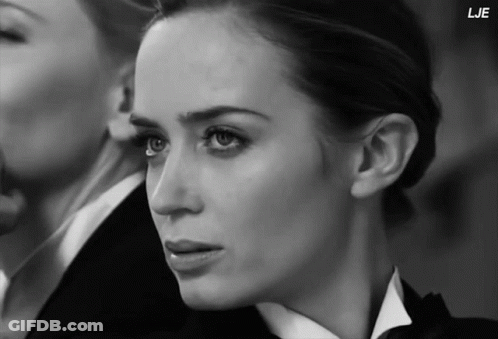 A Close Up Of A Woman 'S Face With The Letters Lje Below Her GIF