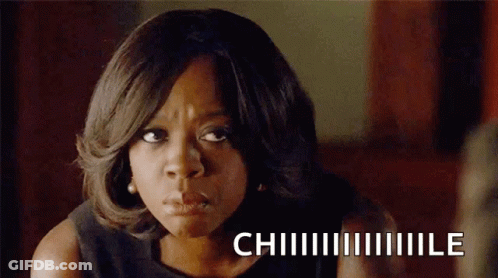 A Close Up Of A Woman 'S Face With The Word Chi Written In White Letters GIF