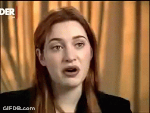 A Close Up Of A Woman 'S Face With The Word Der On The Bottom Right Corner GIF