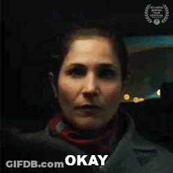 Woman's Face With Okay Above Her GIF