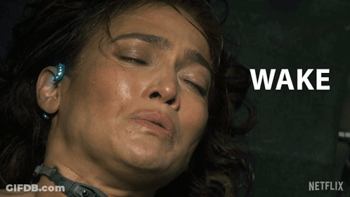 Close Up Of Woman's Face With Wake Above GIF