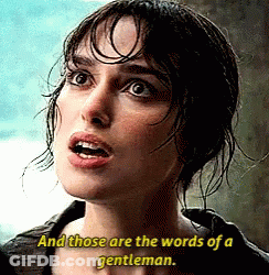 A Close Up Of A Woman 'S Face With The Words " And Those Are The Words Of A Gentleman " GIF