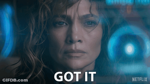 Close Up Of Woman's Face With Got It Text GIF