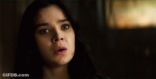 A Close Up Of A Woman 'S Face With The Words `` I Did N't See That Coming '' Written Below Her . GIF