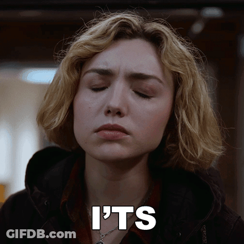 A Close Up Of A Woman 'S Face With The Words I 'Ts Written Below Her GIF