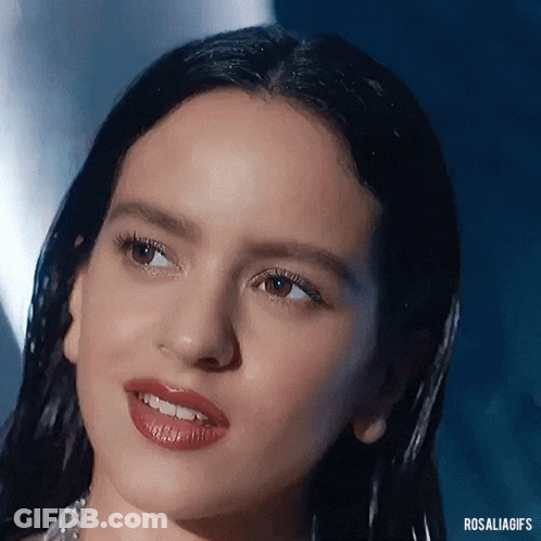 A Close Up Of A Woman 'S Face With The Words Rosaliagifs Written On The Bottom GIF