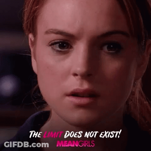 A Close Up Of A Woman 'S Face With The Words " The Limit Does Not Exist " On The Bottom GIF