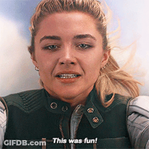 A Close Up Of A Woman 'S Face With The Words This Was Fun On The Bottom GIF