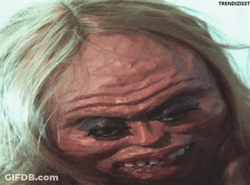 A Close Up Of A Woman 'S Face With The Words Trendizisst Visible GIF